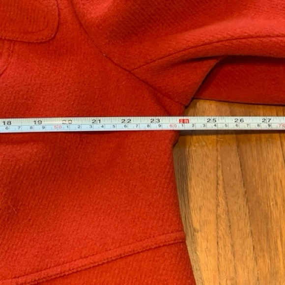 Orange wool Talbots pea coat. Worn once. Measurements in photos. - Picture 6 of 8